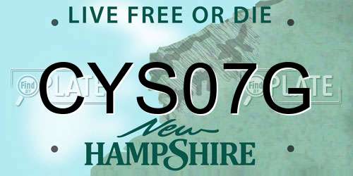 CYS07G New Hampshire License Plate