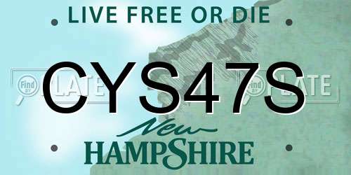 CYS47S New Hampshire License Plate