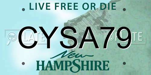 CYSA79 New Hampshire License Plate