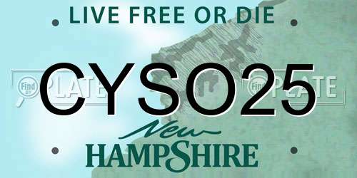 CYSO25 New Hampshire License Plate