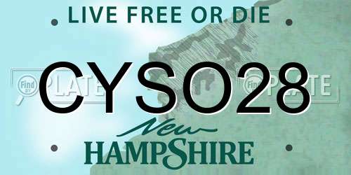 CYSO28 New Hampshire License Plate