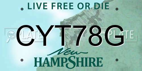 CYT78G New Hampshire License Plate