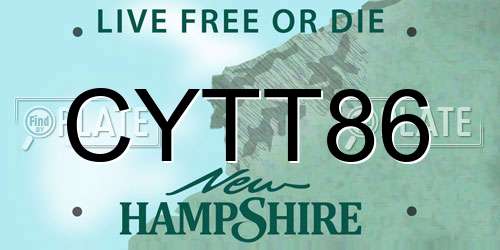 CYTT86 New Hampshire License Plate