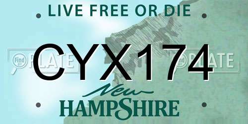 CYX174 New Hampshire License Plate