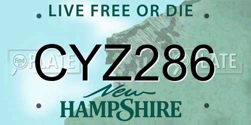 CYZ286 New Hampshire License Plate