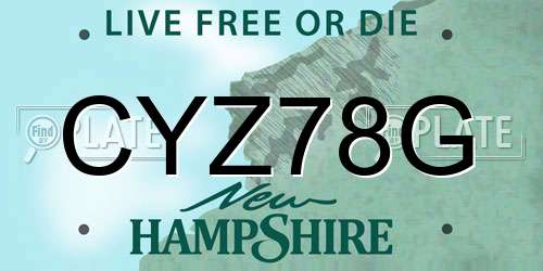 CYZ78G New Hampshire License Plate