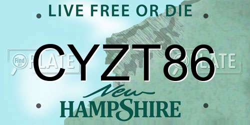 CYZT86 New Hampshire License Plate