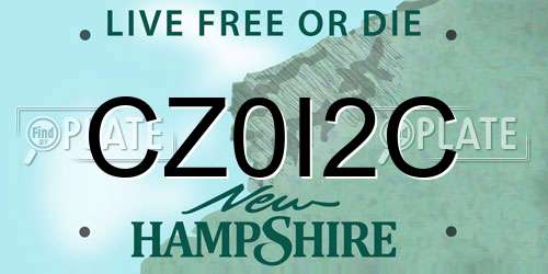 CZ0I2C New Hampshire License Plate