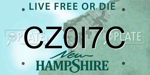 CZ0I7C New Hampshire License Plate