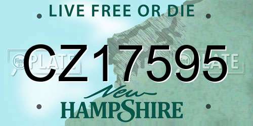 CZ17595 New Hampshire License Plate