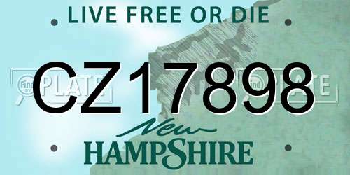 CZ17898 New Hampshire License Plate