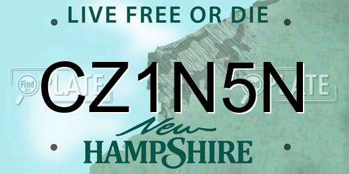 CZ1N5N New Hampshire License Plate