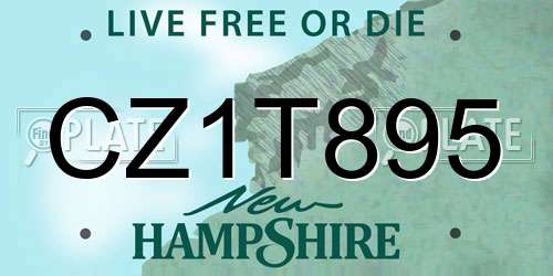 CZ1T895 New Hampshire License Plate