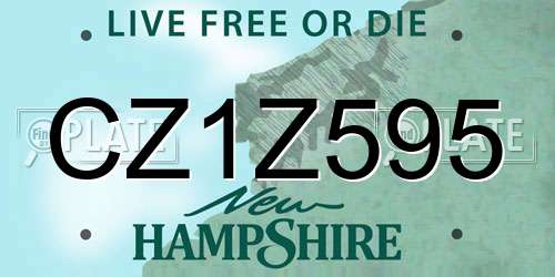 CZ1Z595 New Hampshire License Plate