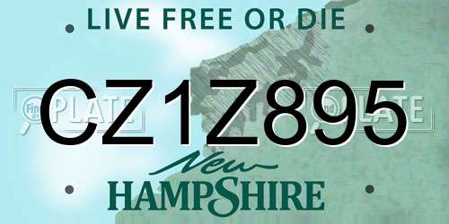 CZ1Z895 New Hampshire License Plate
