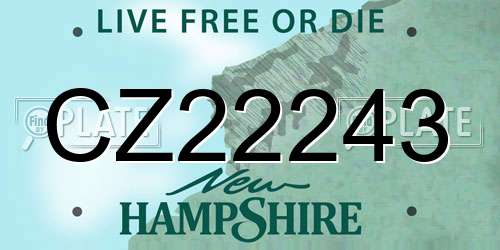 CZ22243 New Hampshire License Plate