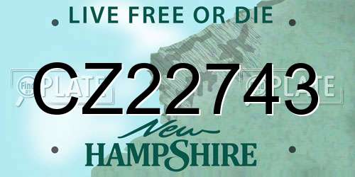 CZ22743 New Hampshire License Plate