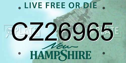 CZ26965 New Hampshire License Plate