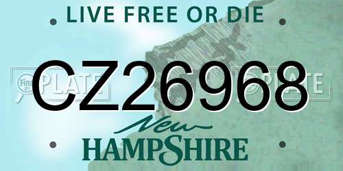 CZ26968 New Hampshire License Plate