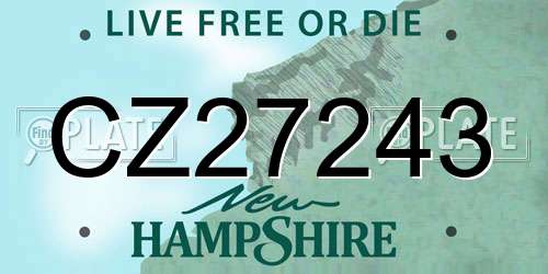 CZ27243 New Hampshire License Plate