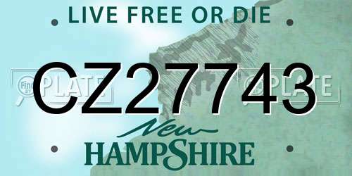 CZ27743 New Hampshire License Plate
