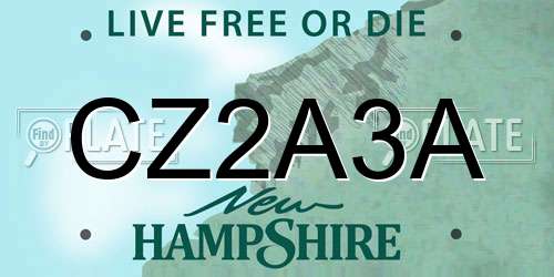 CZ2A3A New Hampshire License Plate