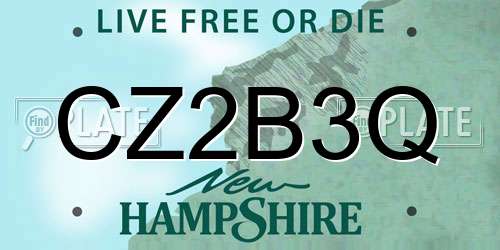 CZ2B3Q New Hampshire License Plate