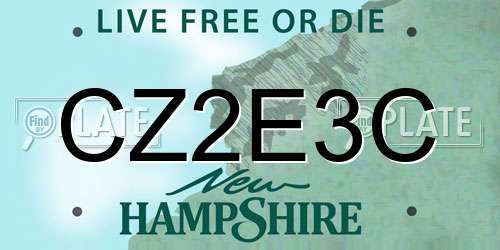 CZ2E3C New Hampshire License Plate