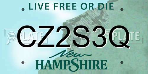 CZ2S3Q New Hampshire License Plate