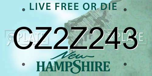 CZ2Z243 New Hampshire License Plate