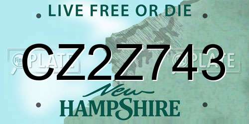 CZ2Z743 New Hampshire License Plate