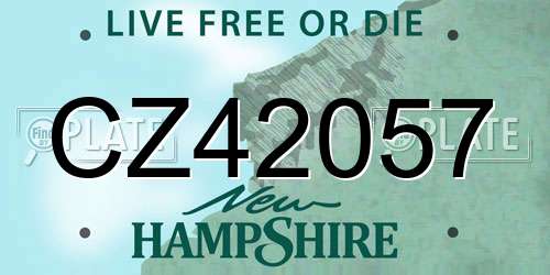 CZ42057 New Hampshire License Plate