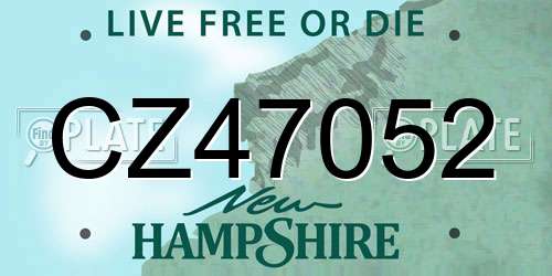 CZ47052 New Hampshire License Plate