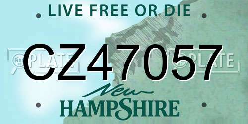 CZ47057 New Hampshire License Plate