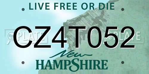 CZ4T052 New Hampshire License Plate
