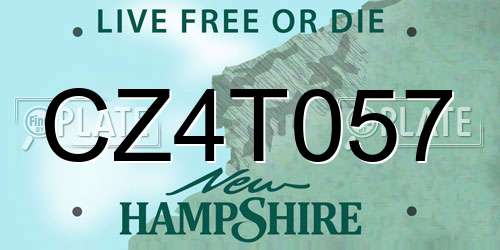 CZ4T057 New Hampshire License Plate
