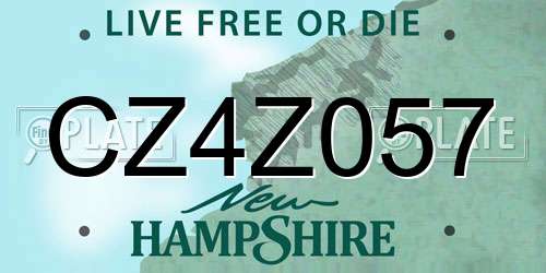 CZ4Z057 New Hampshire License Plate