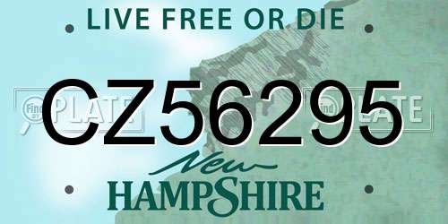 CZ56295 New Hampshire License Plate
