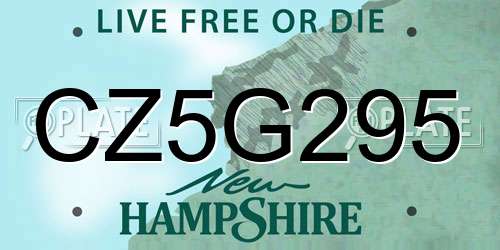 CZ5G295 New Hampshire License Plate