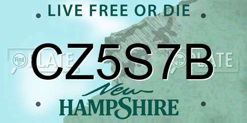 CZ5S7B New Hampshire License Plate