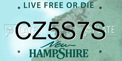 CZ5S7S New Hampshire License Plate