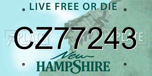 CZ77243 New Hampshire License Plate