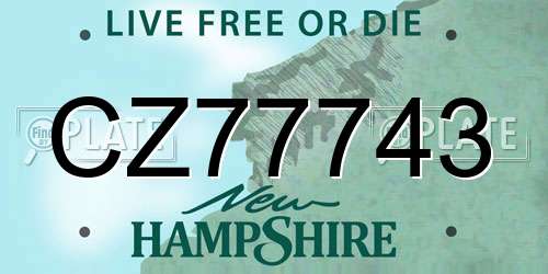 CZ77743 New Hampshire License Plate