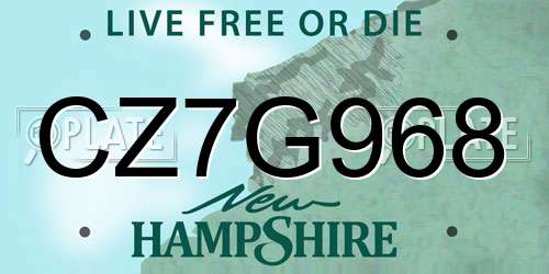 CZ7G968 New Hampshire License Plate
