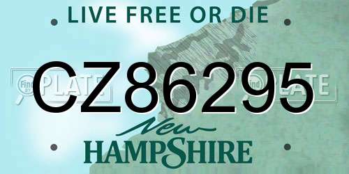 CZ86295 New Hampshire License Plate