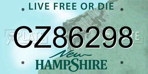 CZ86298 New Hampshire License Plate
