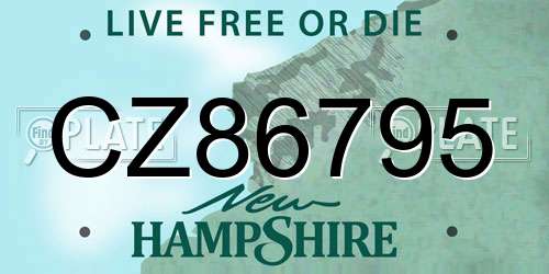 CZ86795 New Hampshire License Plate