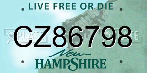 CZ86798 New Hampshire License Plate