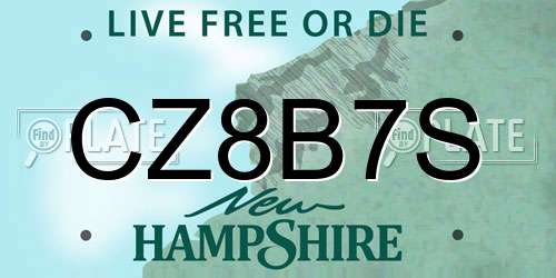 CZ8B7S New Hampshire License Plate