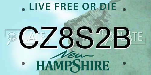 CZ8S2B New Hampshire License Plate